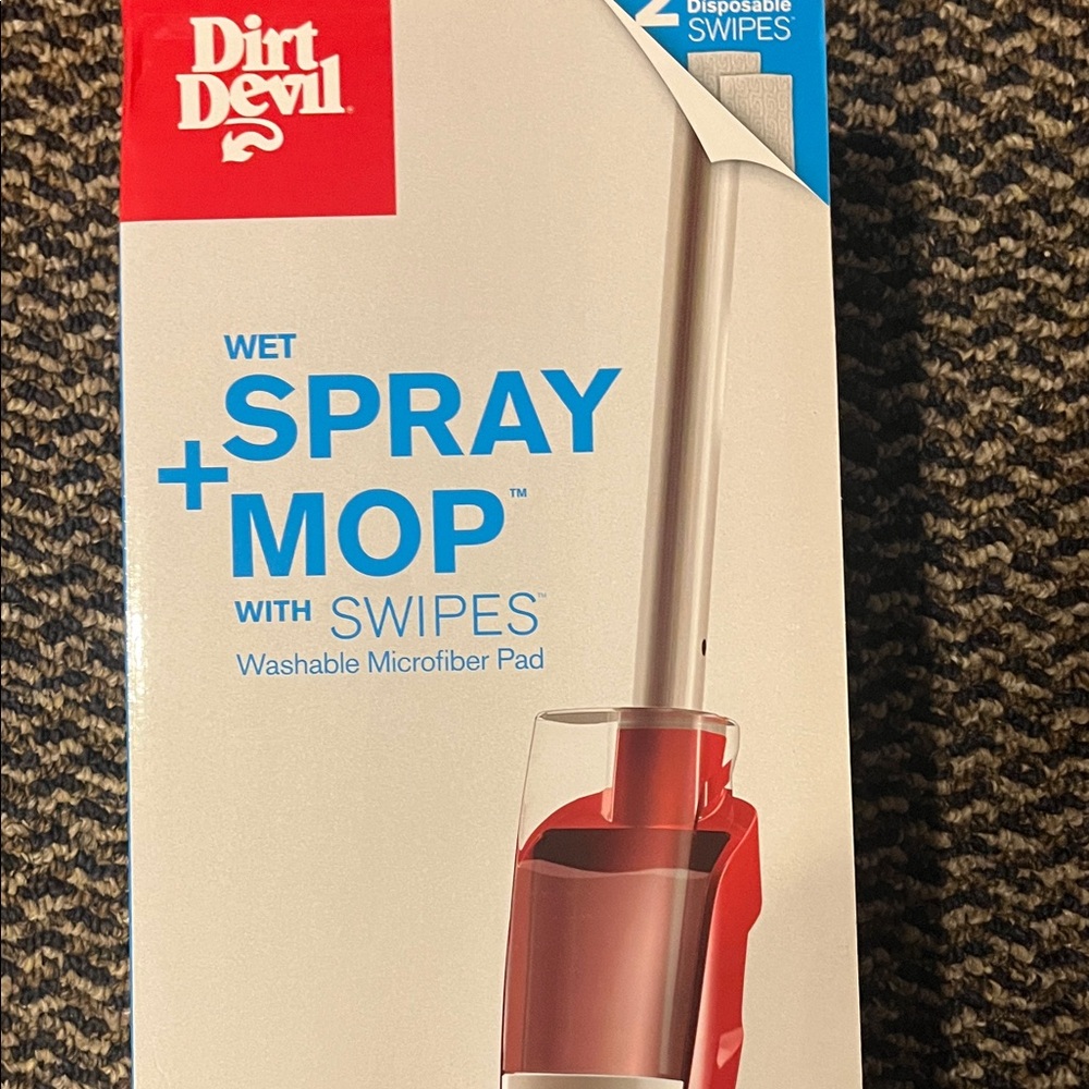 Dirt Devil Wet Spray + Mop with swipes. Washable microfiber pad.